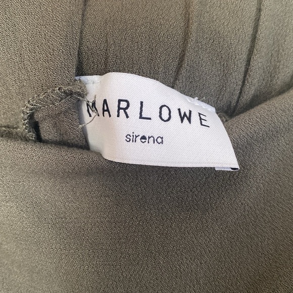 Marlowe Sirena palazzo tie waist pants women’s large army green EUC flowy - Picture 4 of 8